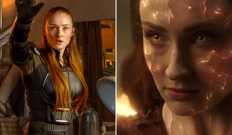 Sophie Turner como Jean Grey, X-Men Apocalypse e Dark Phoenix