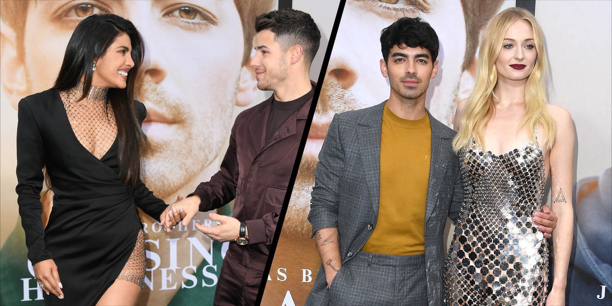 Priyanka Chopra and Sophie Turner match in metallics for premiere