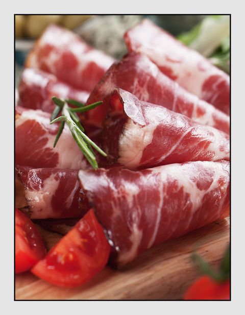 Food, Cuisine, Meat, Red meat, Dish, Capicola, Prosciutto, Salt-cured meat, Ingredient, Bayonne ham, 