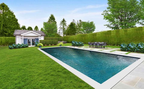 pool with poolhouse