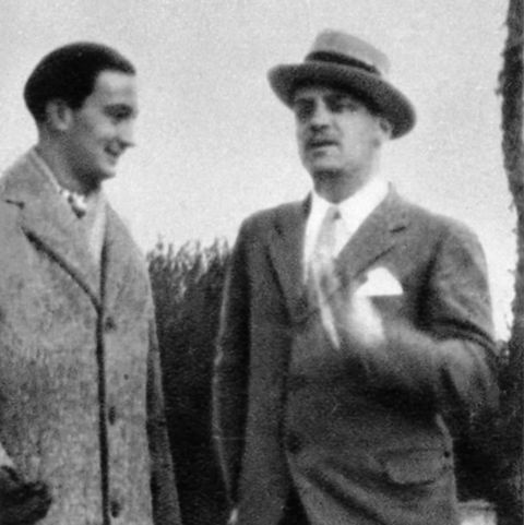 Spanish painter Salvador Dali (1904-1989) and Luis Bunuel in Spain in 1928