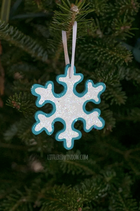 sparkle snowflake chrıstmas ornaments