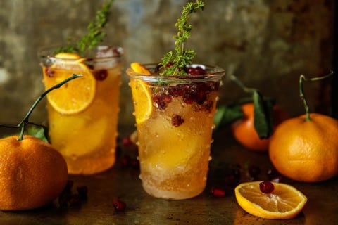 best christmas cocktail recipes sparkling clementine and thyme cocktail