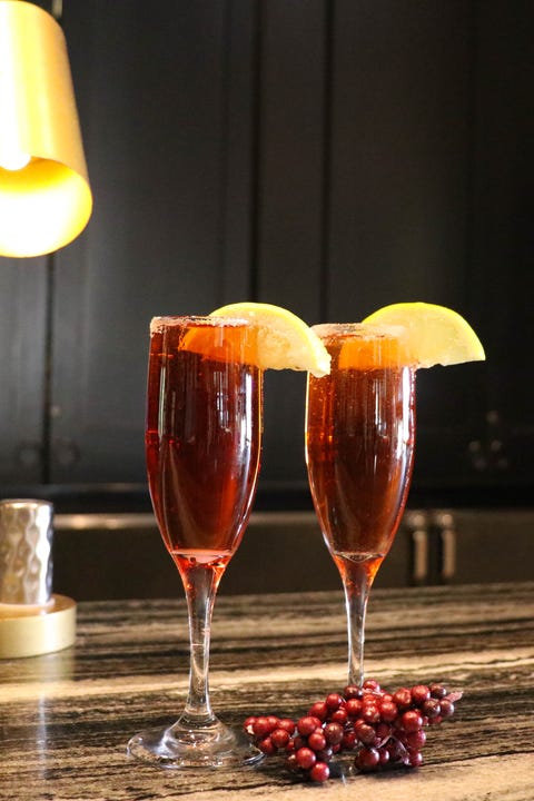 mocktail pétillant au cidre et aux canneberges