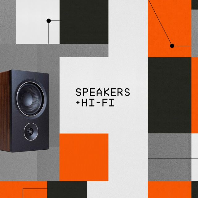 a speaker with colored boxes
