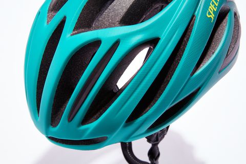 Helmet, Bicycle helmet, Bicycles--Equipment and supplies, Personal protective equipment, Clothing, Green, Turquoise, Teal, Sports equipment, Bicycle clothing, 