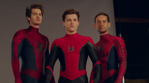 andrew garfield, tom holland and tobey maguire as spiderman