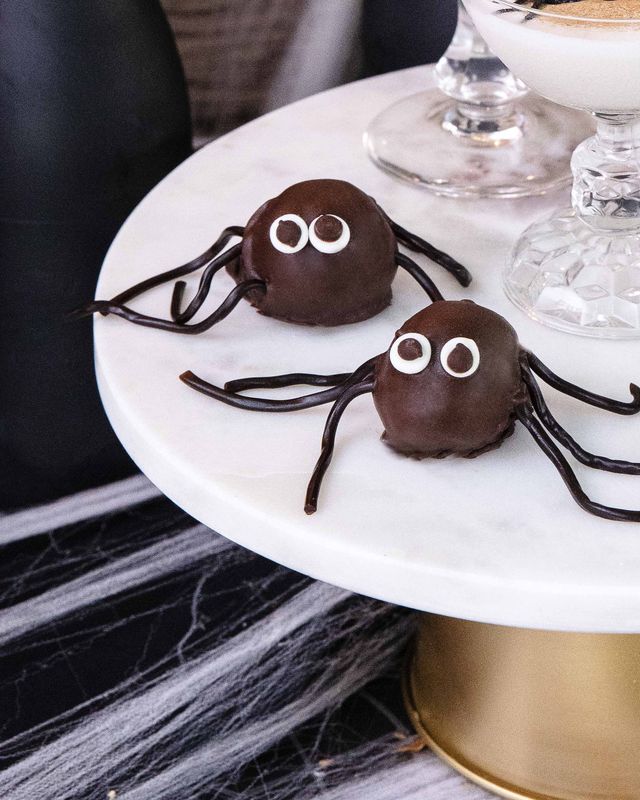 spider cookie truffles and halloween cocktails
