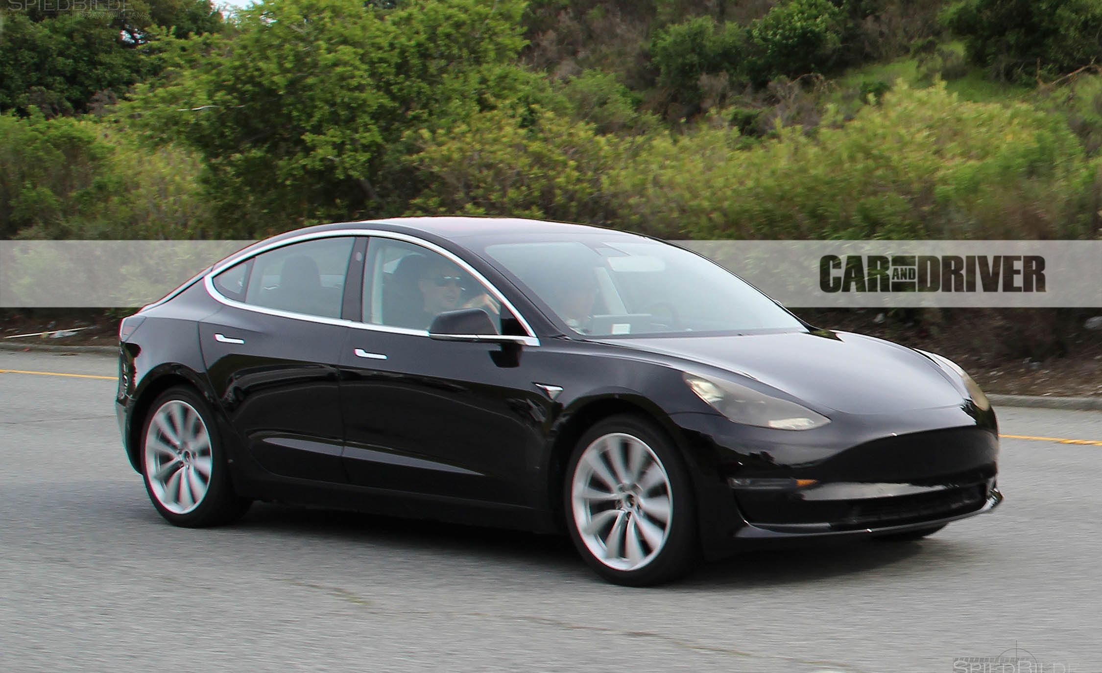Spied 2017 Tesla Model 3 Electric Vehicle News Car And Driver