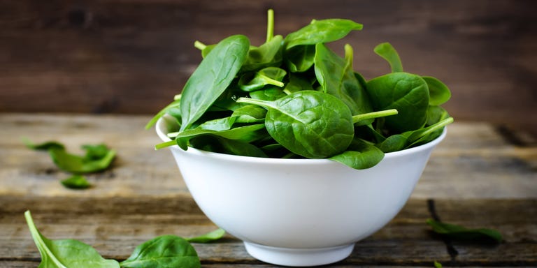 raw spinach leaves