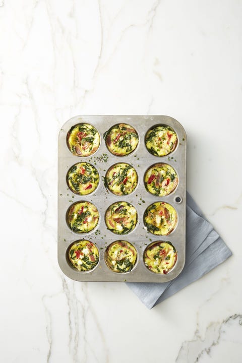 Spinach and Prosciutto Frittata Muffins - Easy Healthy Breakfasts