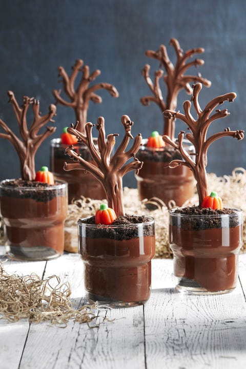 spooky forest pudding cups recipe halloween treats