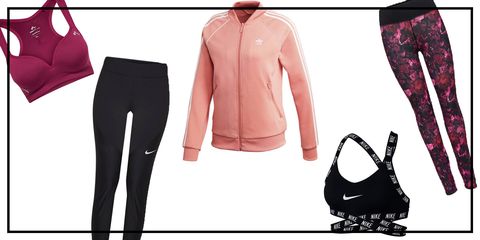 Clothing, Pink, Sportswear, Sleeve, Cycling shorts, Footwear, Tights, Outerwear, Trousers, Neck, 