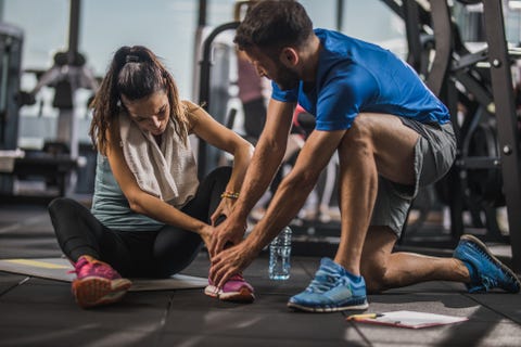 Sports injury in a gym! Sports injury in a gym!
