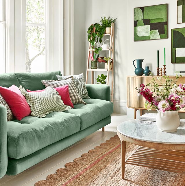 decorated spring living room