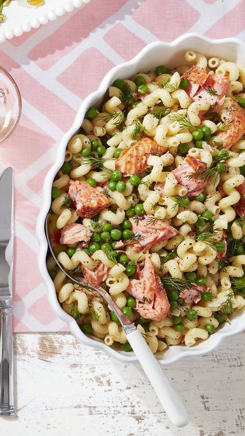 spring pasta with salmon peas and dill