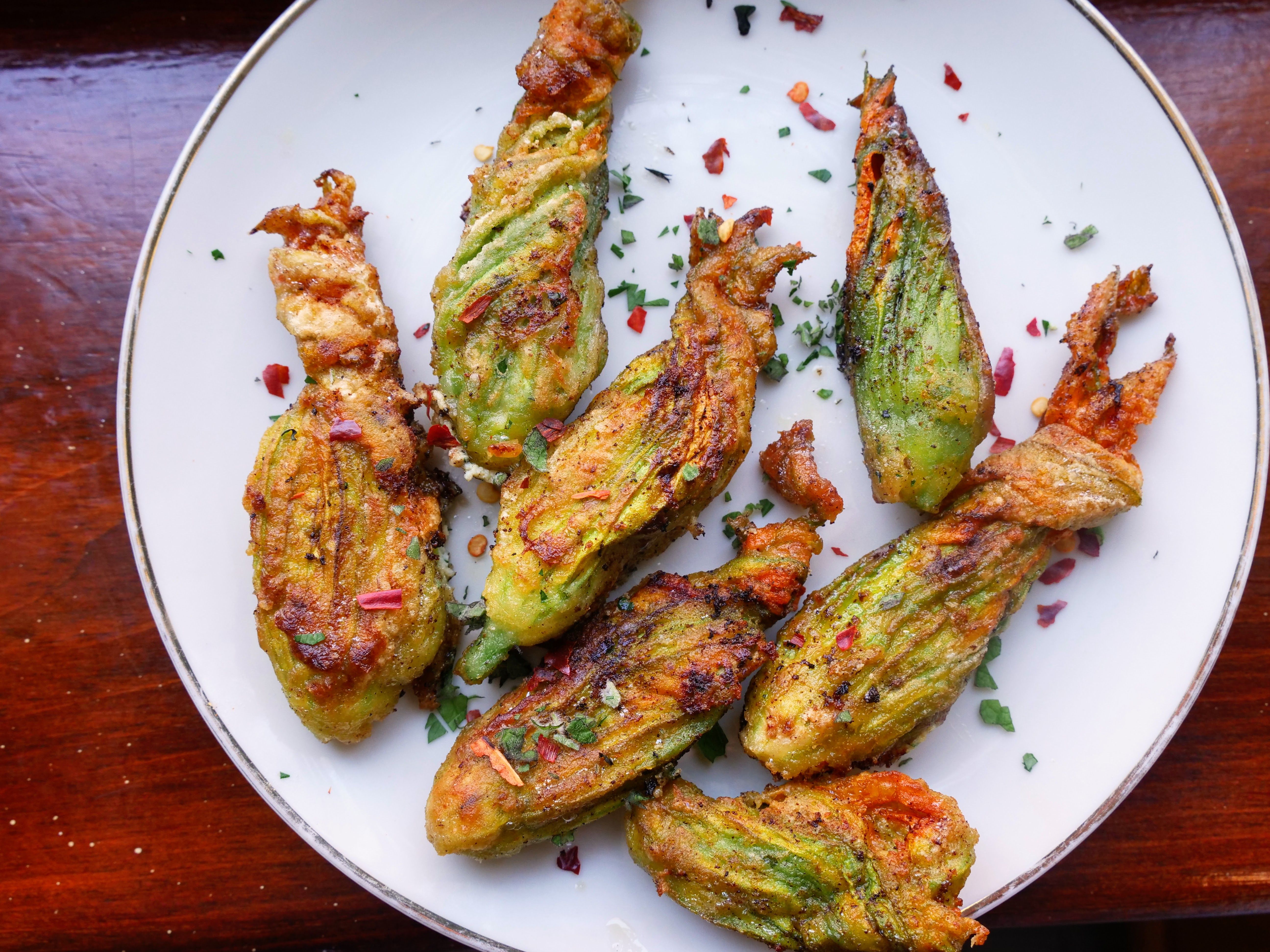 Ricotta Stuffed Squash Blossoms-image