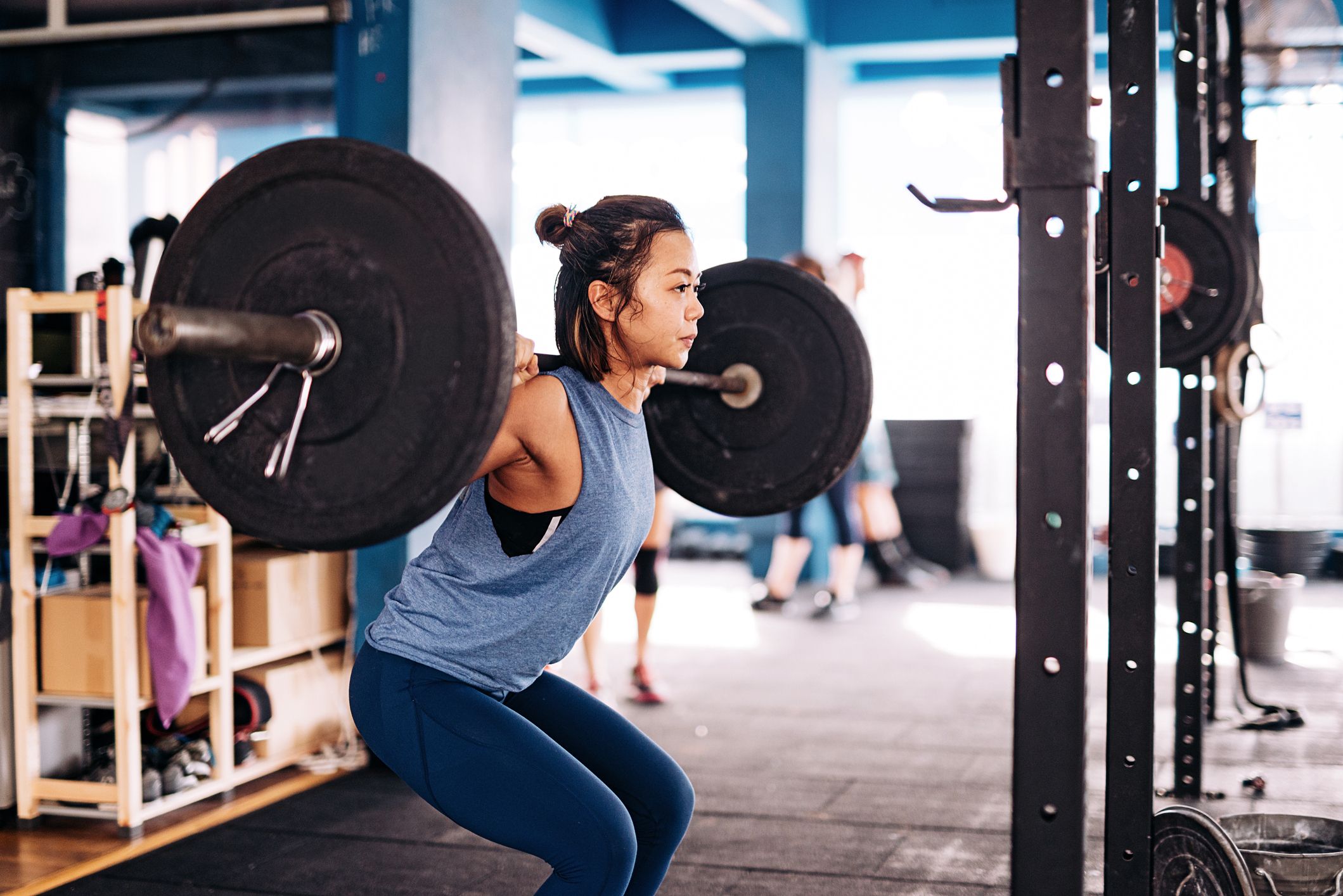 barbell and squat rack set