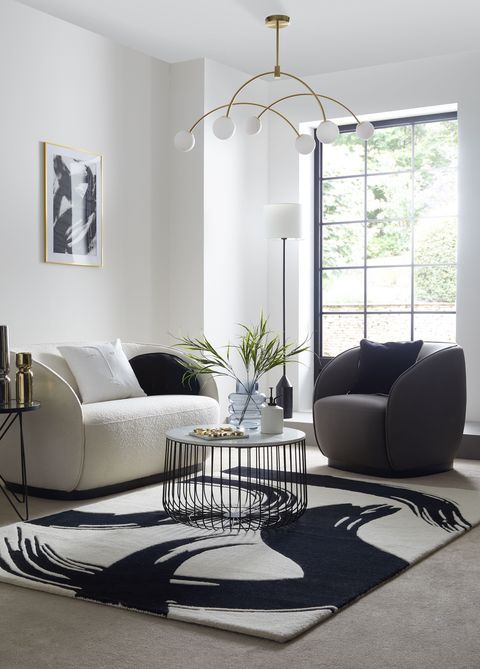 monochrome living room inspiration from dunelm