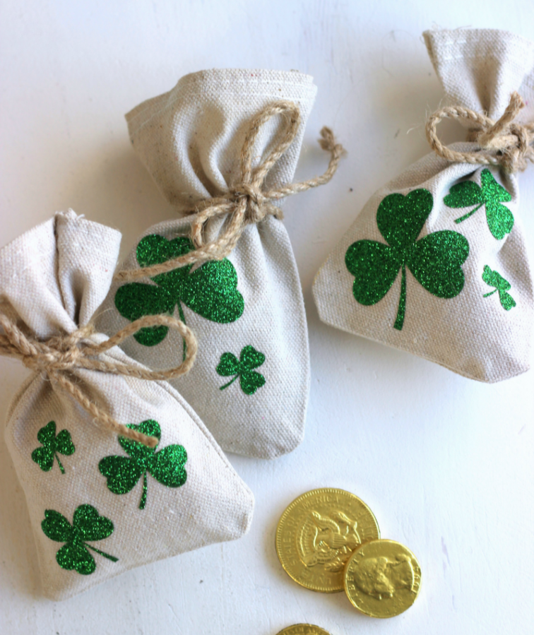 Irish Coin Leprechaun Good luck with Shamrock Accents Irish Gift 