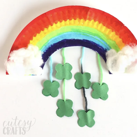st patrick's day decorations rainbow paper plate