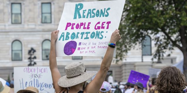 st paul, minnesota july 17, 2022  thousands march and rally in support of legal abortion access after the us supreme court overturned the federal constitutional right to an abortion