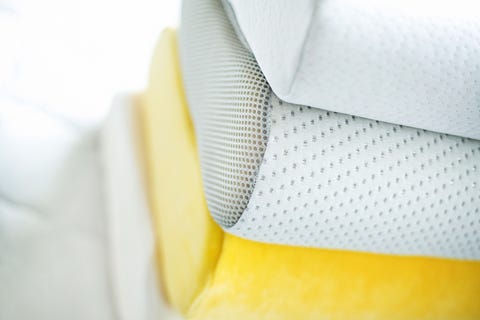 Stack of soft foam pillows