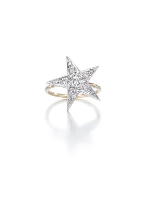 Jewellery, Fashion accessory, Silver, Diamond, Ring, Body jewelry, Metal, Gemstone, Engagement ring, Star, 