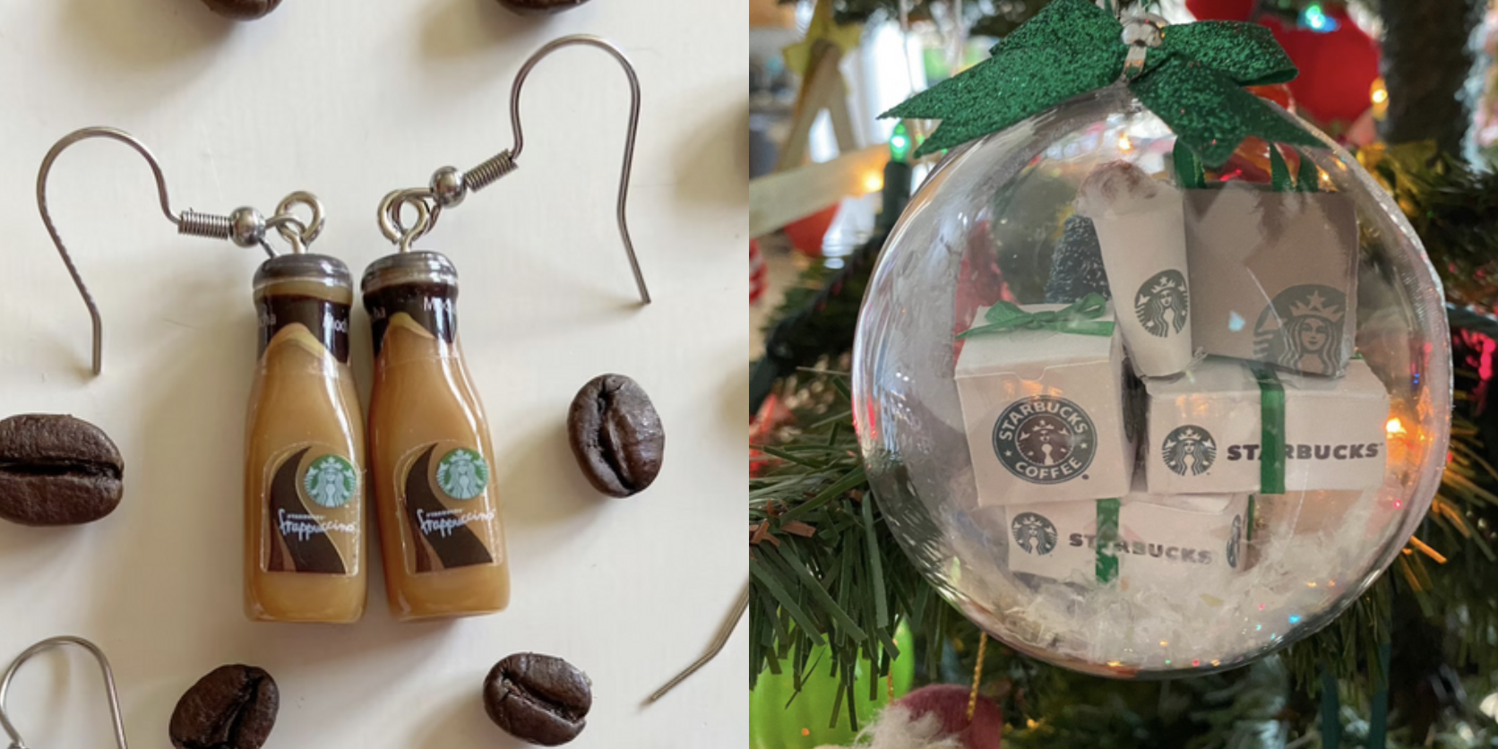 Art & Collectibles Themed Mini Starbucks Inspired Christmas Ornaments