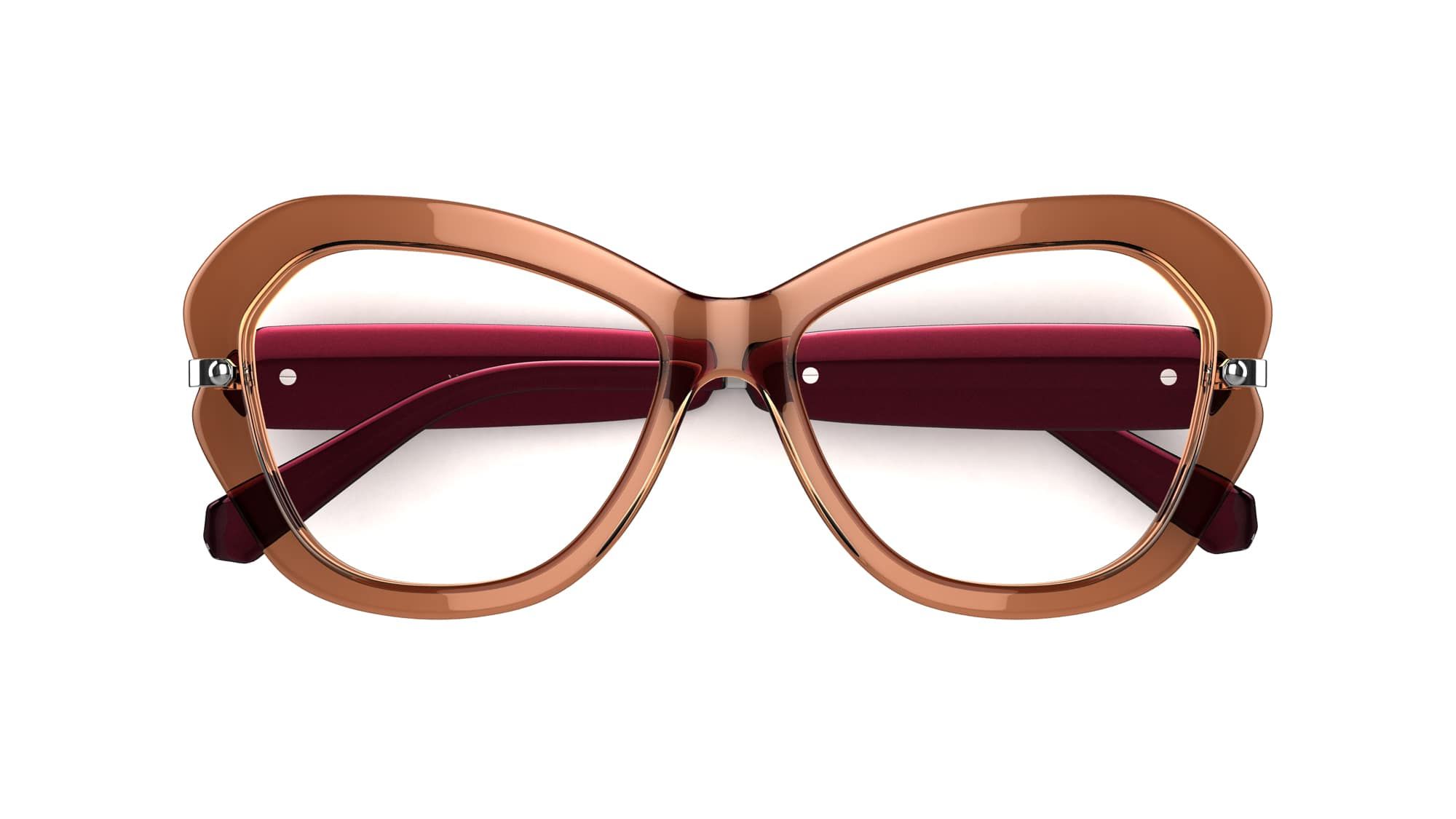 Accessoires Brillen Valentino Bril bruin bloemenprint straat-mode uitstraling 
