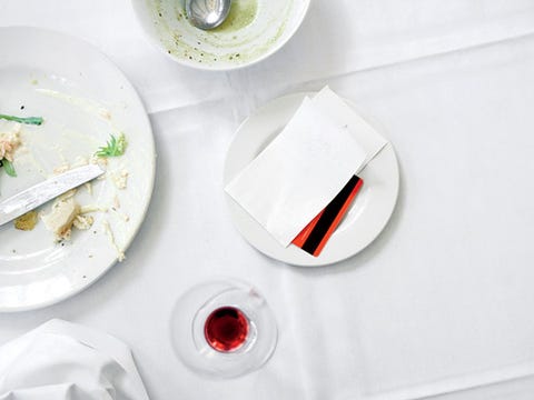 Mistake: You’re the first to finish. Empty plates on table