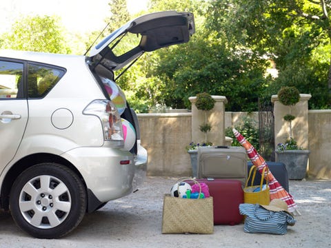 De-stink your car Car with open trunk
