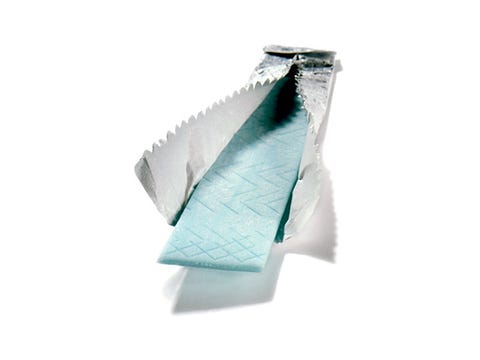 Pop a piece of gum. image