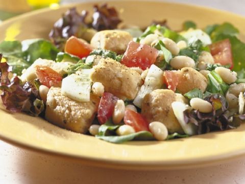 Monday: Panzanella With Tomatoes, White Beans, Basil, And Prosciutto