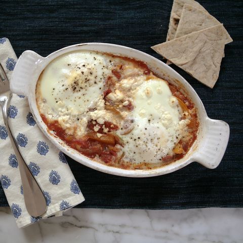 Baked Eggs With Feta And Tomato Sauce