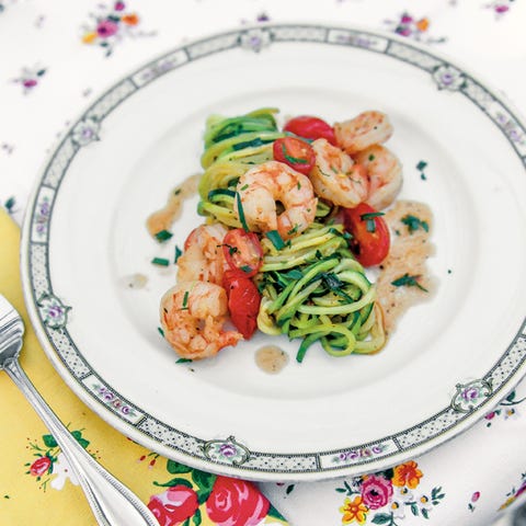 Zucchini Noodles with Sautéed Shrimp