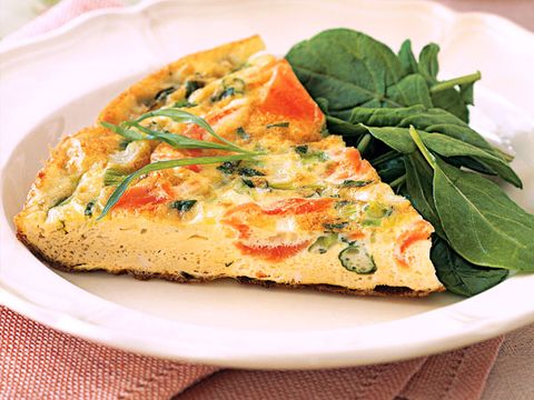 Low Fat Frittata with Smoked Salmon and Scallions