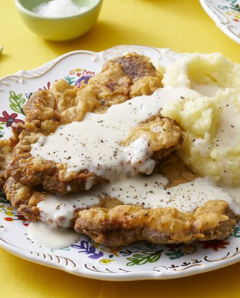chicken fried steak with potatoes and gravy