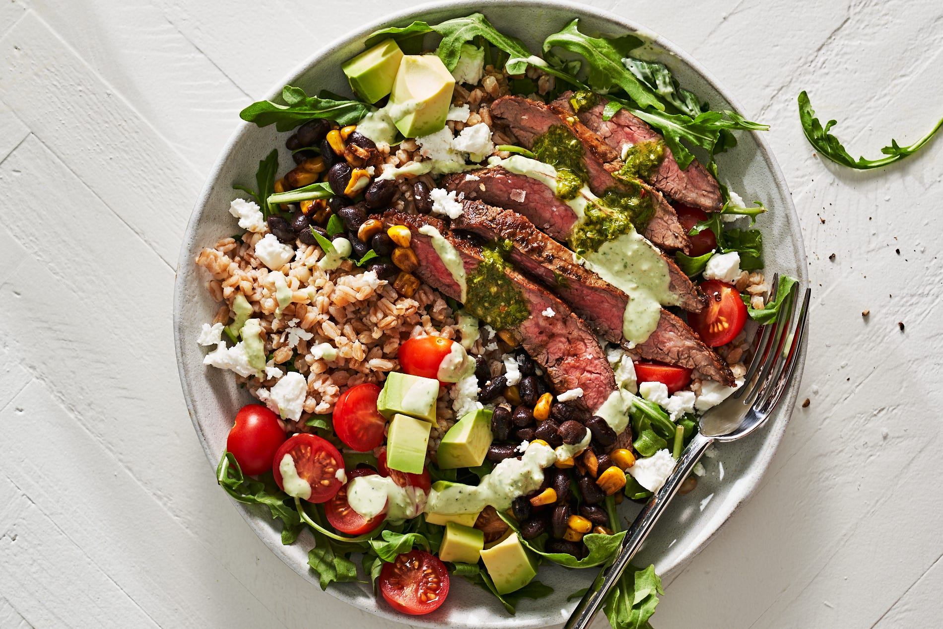 Chimichurri & A Creamy Jalapeño Marinade Make These Steak Grain Bowls Irresistible