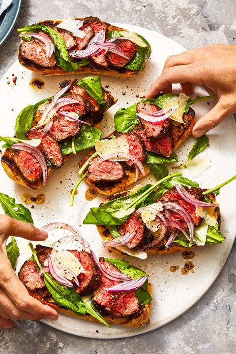 best healthy lunch recipes open face steak sandwich
