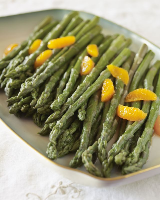 steamed asparagus with tangerines