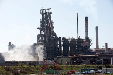 Steelworks coke blast furnace Port Talbot South Wales UK Steelworks coke blast furnace Port Talbot South Wales UK