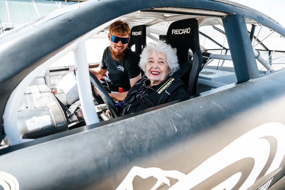 83-Year-Old Colorado Woman Sees High-Speed Race Car Wish Come True