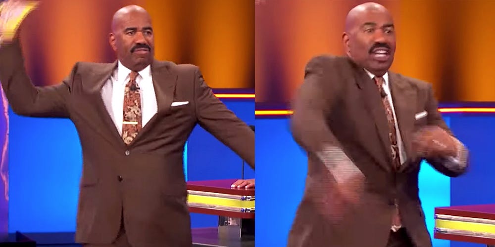 Steve Harvey Tosses His Cards Over a 'Family Feud' Contestant’s Answer