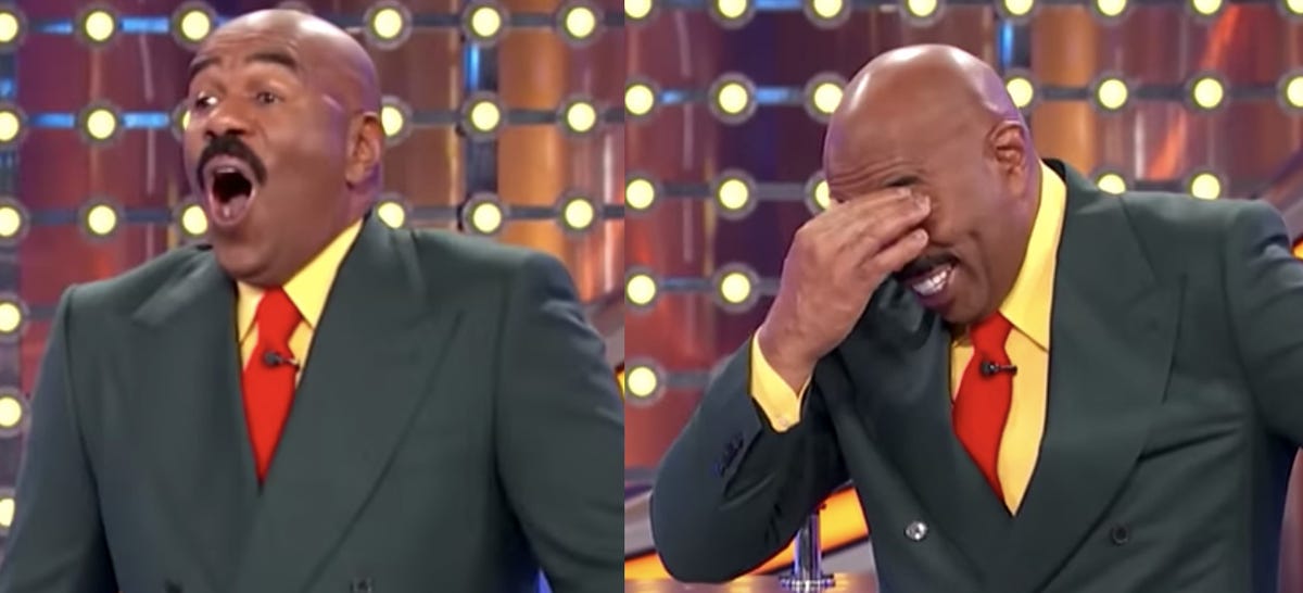 Steve Harvey Had an Epic Reaction to a 'Family Feud' Contestant's ...