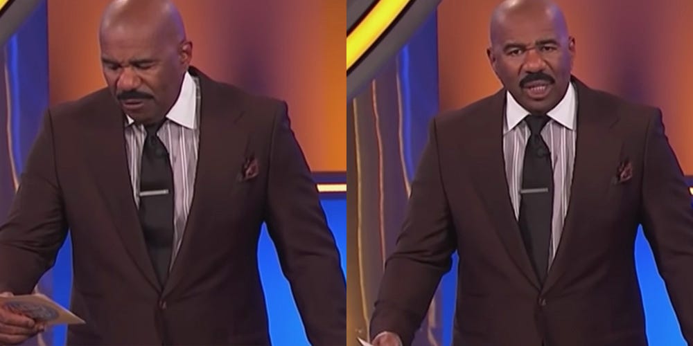 Steve Harvey Had a Very Strong Reaction to a 'Family Feud' Question