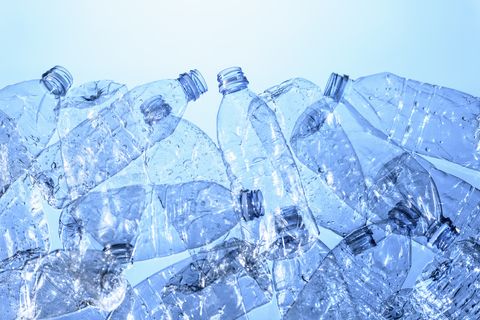 Still life of plastic bottles, source of pollution