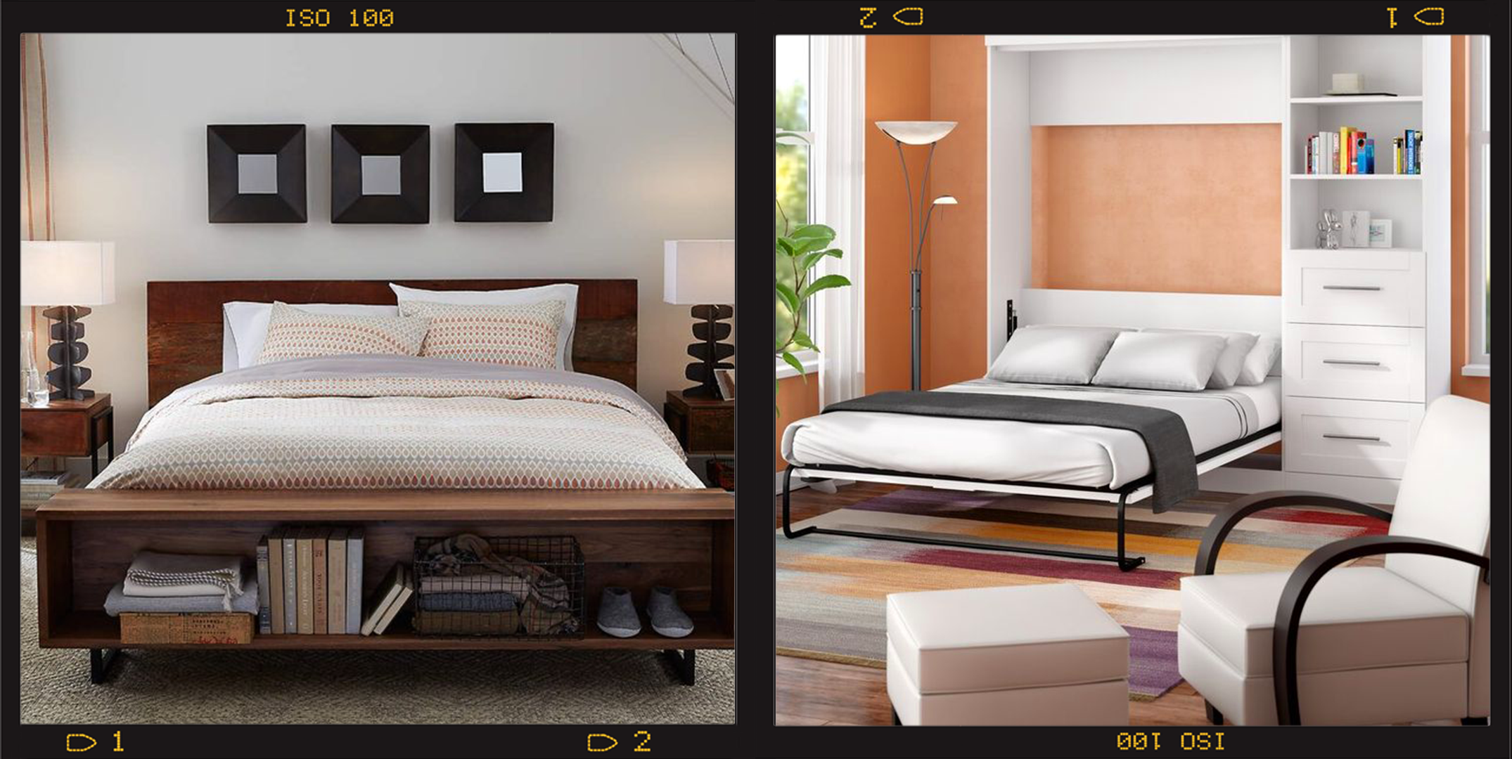 King Size Metal Bed Storage Frame Wood Adjustable Slats Set Bedroom Furniture 