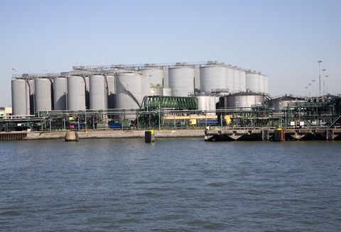 storage tanks, port of rotterdam, netherlands