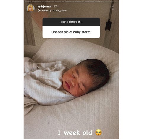 Kylie Jenner posted an unpublished photo of Storm as a baby